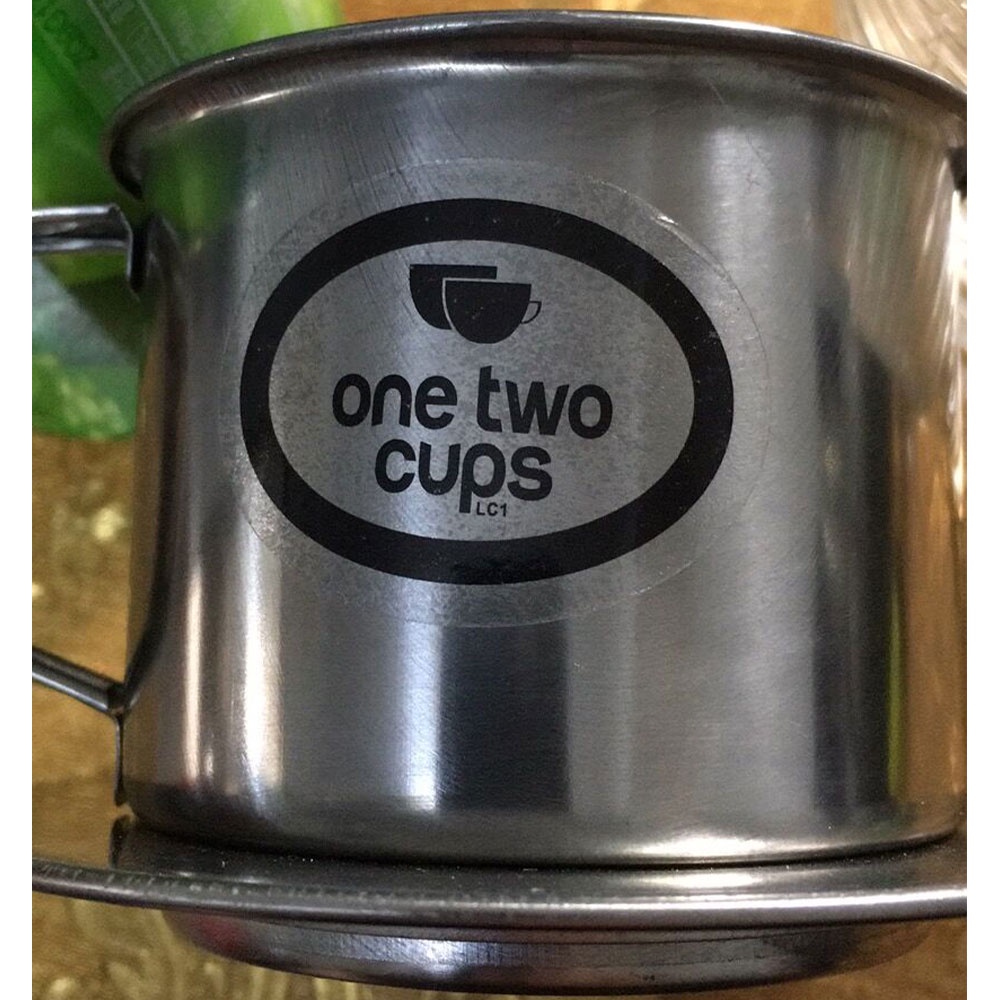 One Two Cups Filter Saring Kopi Vietnamese Drip Pot Stainless 100ml 8 Quai 9.5x6.5cm ABU