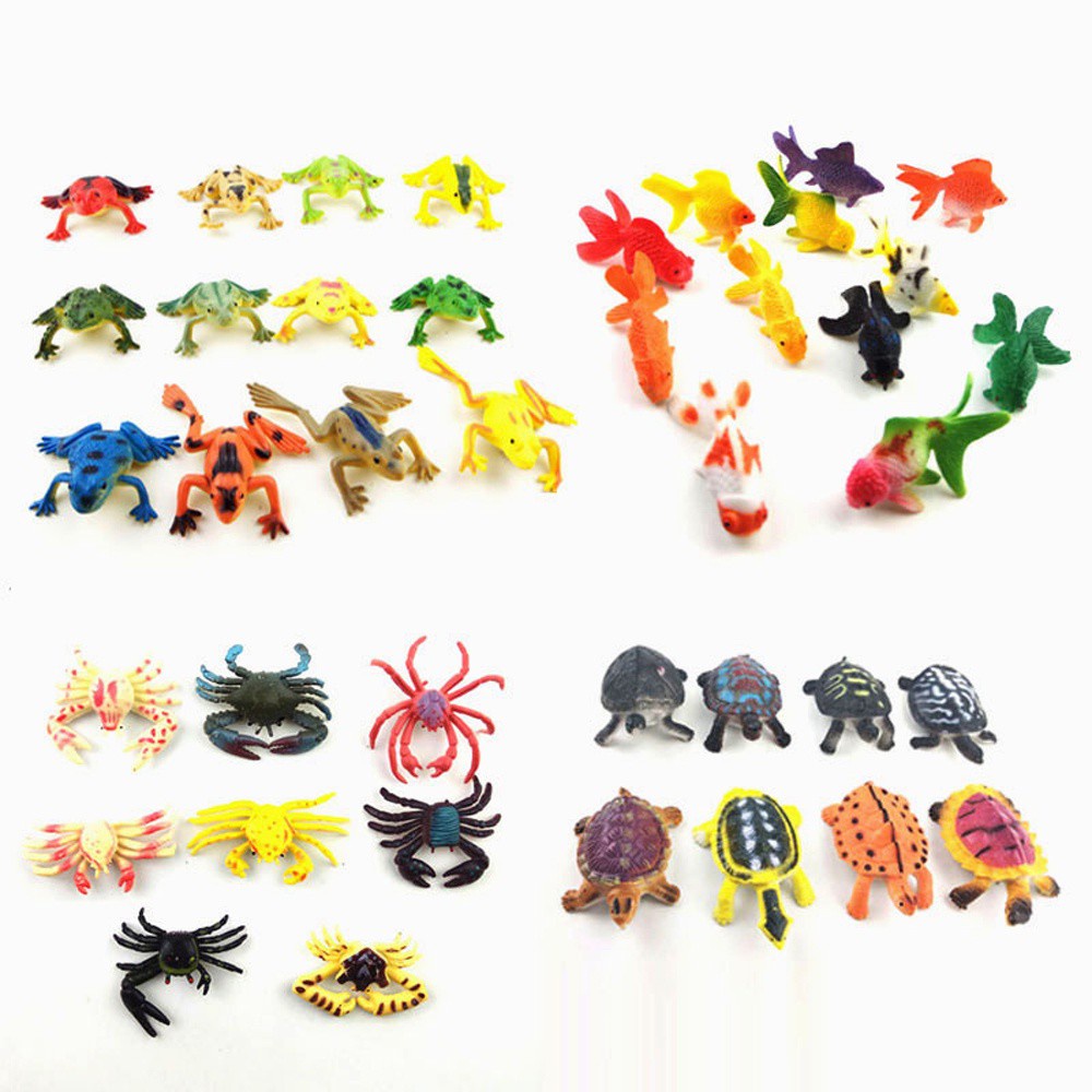 Lanfy 12pcs / 8pcs / Set Mainan Edukasi Model Dinosaurus / Katak / Ikan Mas / Kura-Kura / Kupu-Kupu Untuk Anak Butterfly