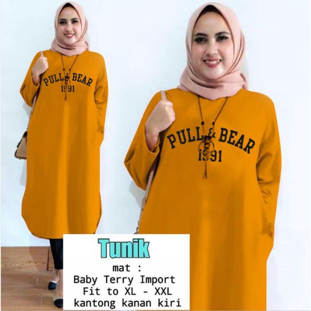 TUNIK PULL AND BEAR MOTIF KECIL / TUNIK MAMACHI / TUNIK POLOS/ TUNIK CEWEK / TUNIK KEKINIAN TUNIKTOP