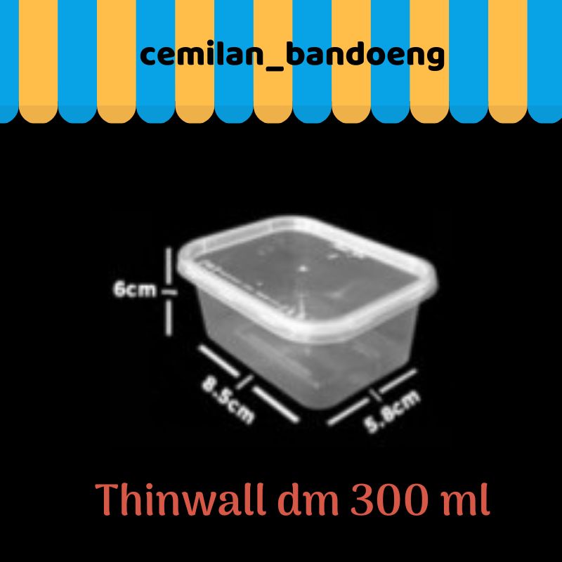 thinwall dm 300 ml rectangle / persegi panjang