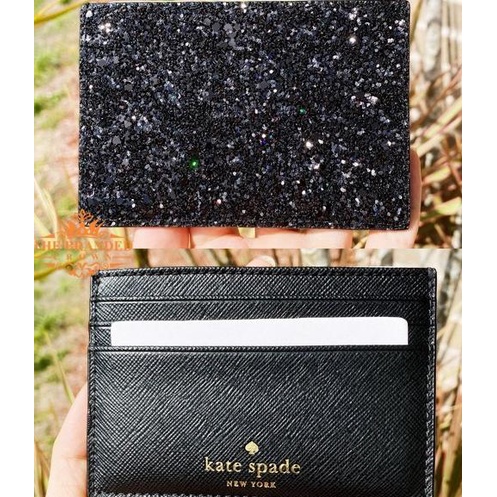 

Kate Spade Greta Court Graham Black Glitter Card Holder Wallet Terlaris