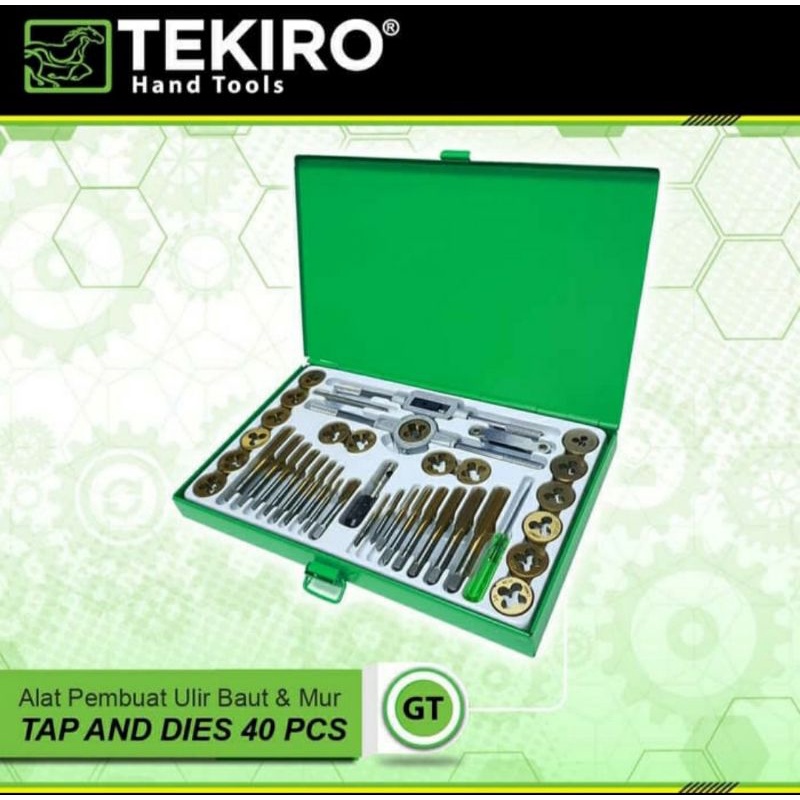 NEW TAP AND DIES SET 40pcs TEKIRO/Alat senai Dan Baut 40pcs Tekiro