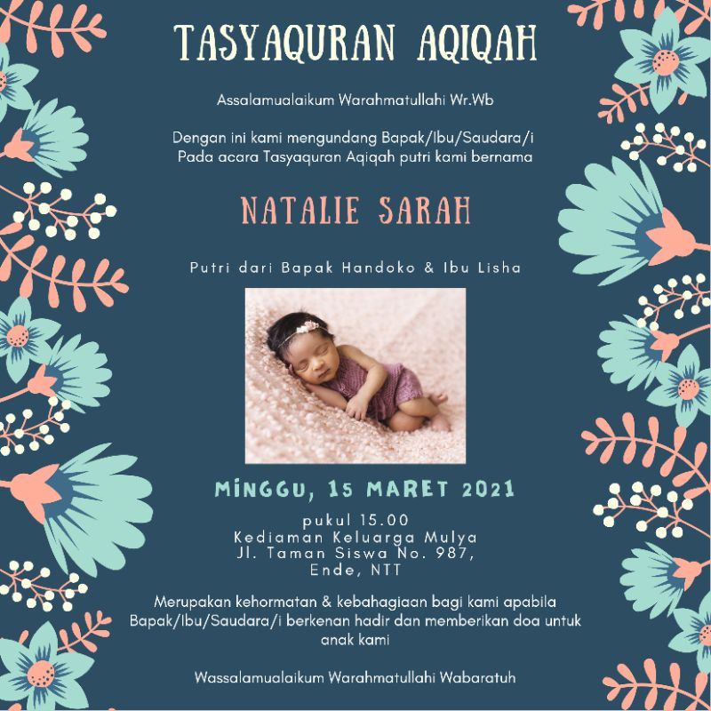 Undangan Aqiqah khitanan digital gambar statis