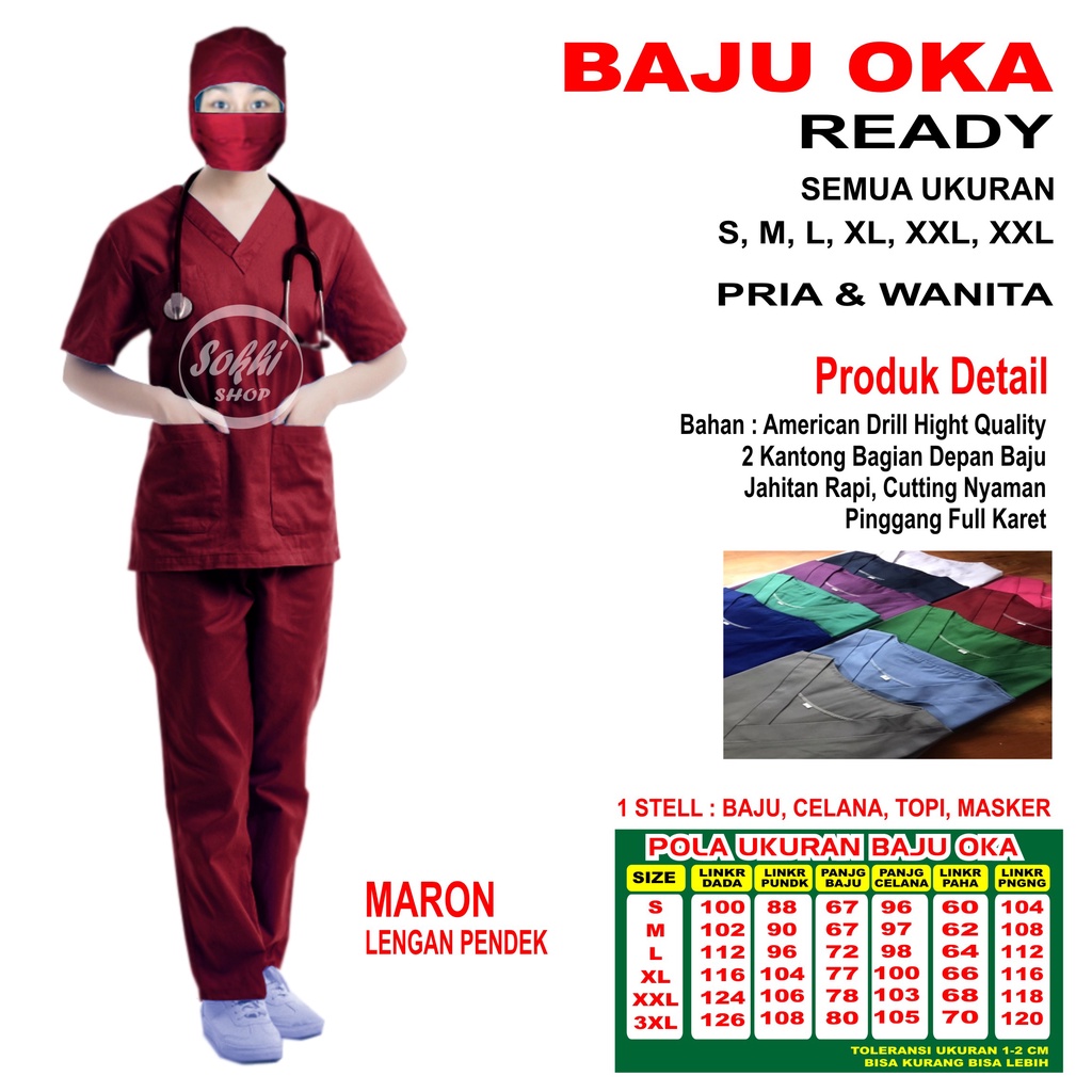 BAJU OKA  OKA PENDEK  OKA    BAJU JAGA  BAJU OKA   BAJU PERAWAT   LENGAN PENDEK
