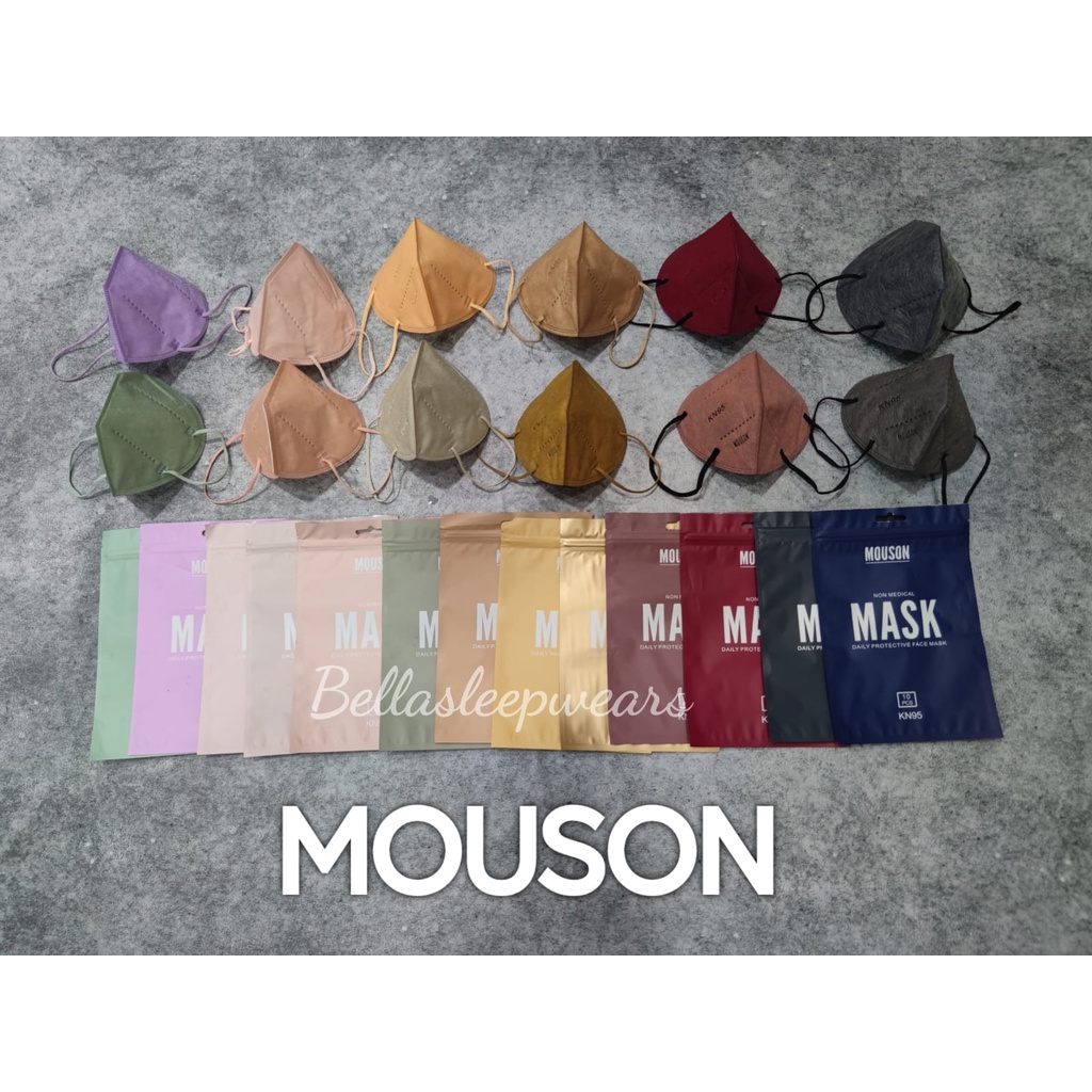 PER PACK 10 PC - MASKER KN95 5PLY MOUSON EMBOS 10 WARNA WARNI &amp; MIX