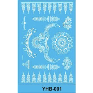 Tato TATTOO Henna Sticker Hena / Tato pengantin / Tatto tangan kaki Sticker Hena Badan / Henna tempel / Tattoo putih Henna KU029