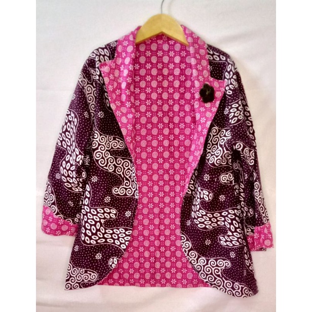blazer atasan batik wanita cewek