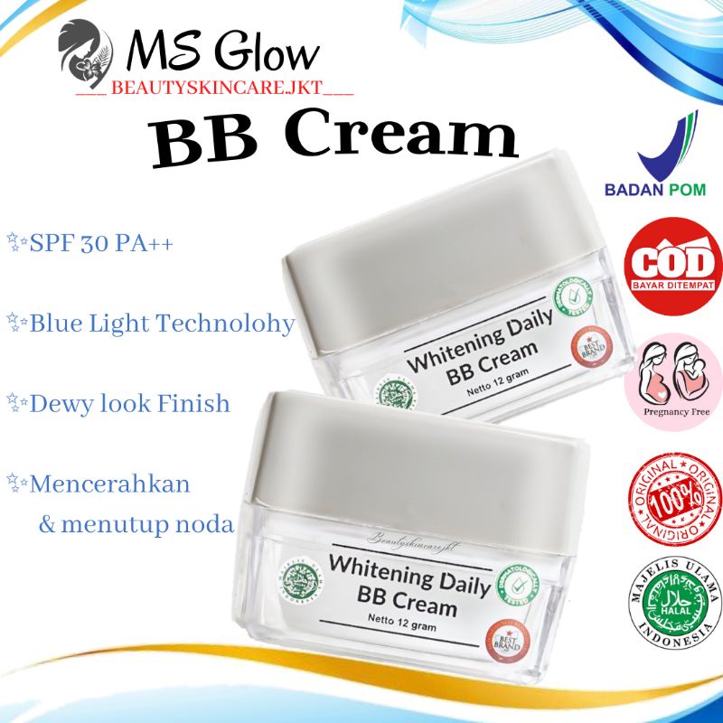 Ms Glow BB Daily Whitening Cream | Ms Glow Cream Siang