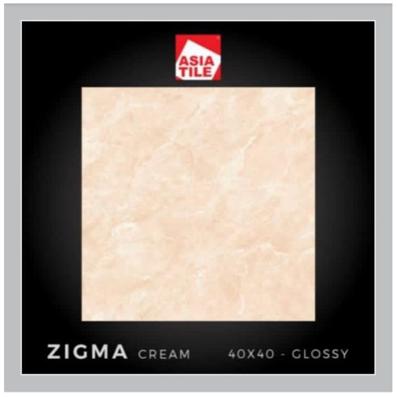Keramik Lantai Kilap Asia Zigma Cream 40x40 KW3