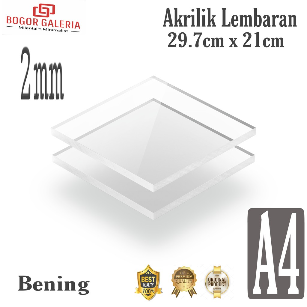 

11.11 AKRILIK LEMBARAN A4 2MM ACRYLIC BENIG TRANSPARAN GROSIR