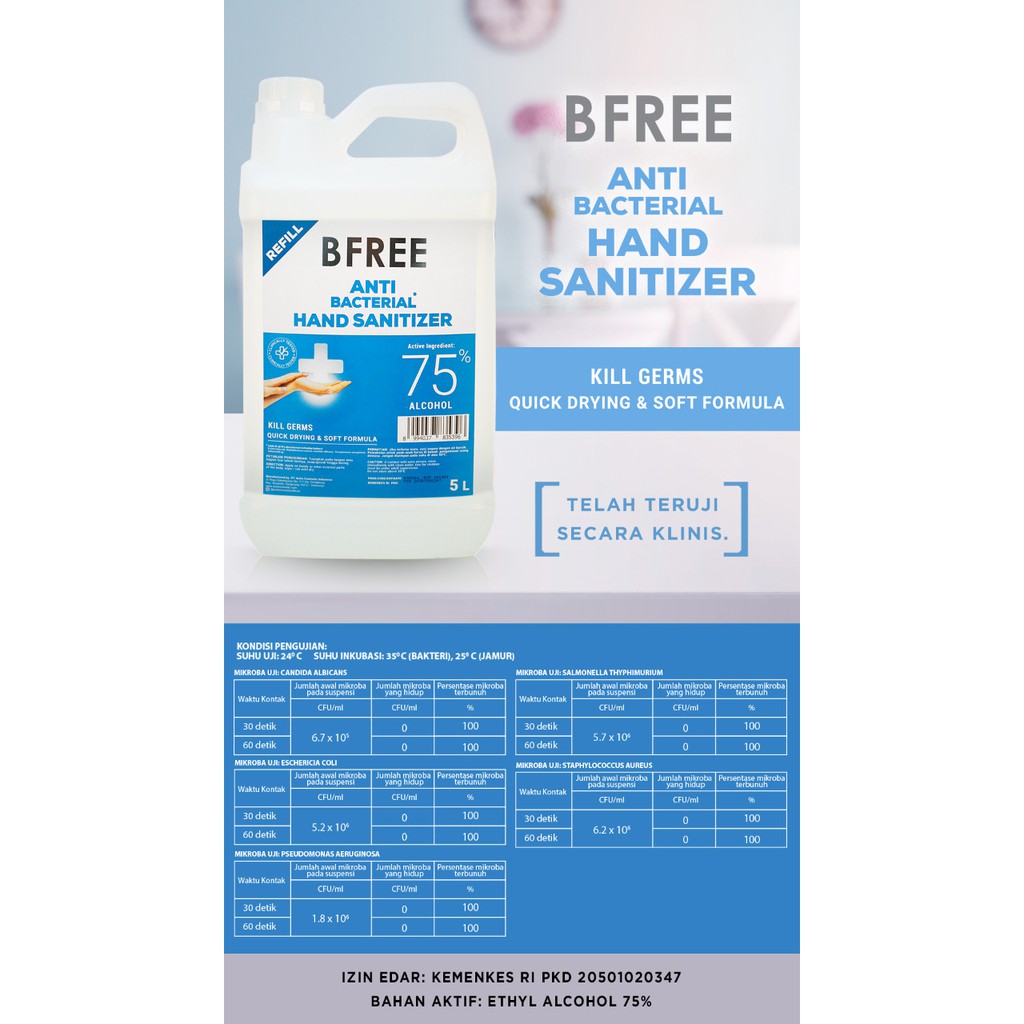Bfree Hand Sanitizer Gel 5 Liter