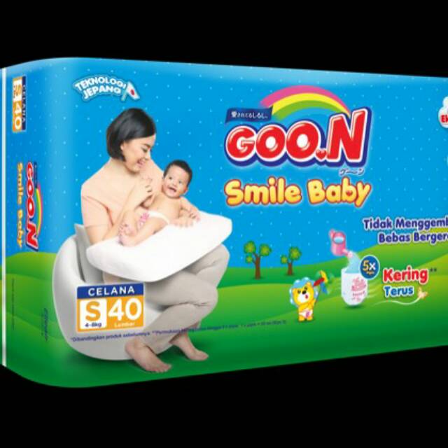 Diaper Goon Smile baby ukuran S isi 40 Paket Jumbo