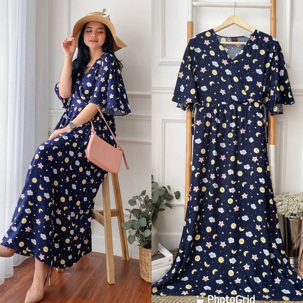 Dress Karen - Dress Rayon Premium Home Dress Import Busui Fashion Korean Style Midi Dress Kekinian