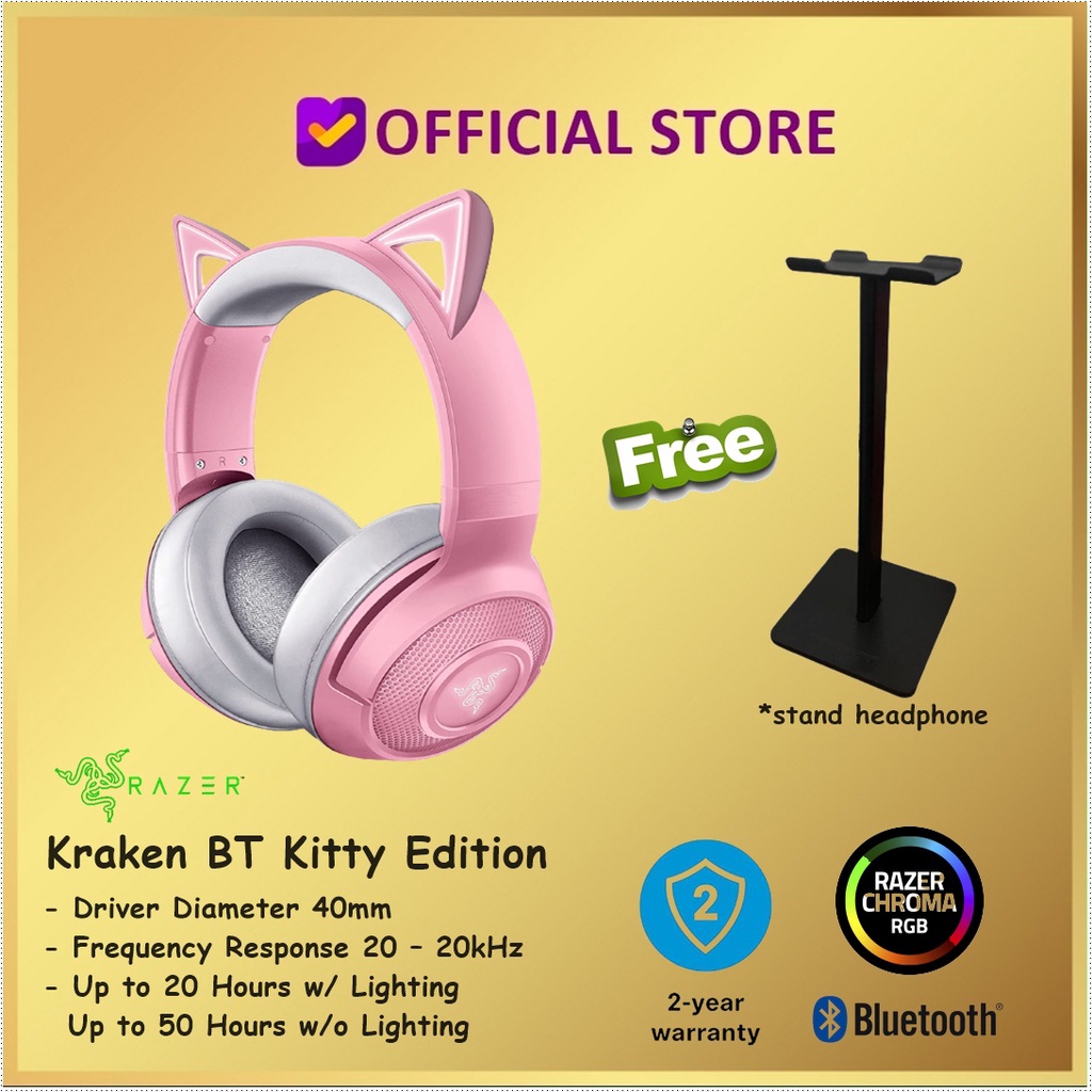 Razer Kraken BT Kitty Edition Bluetooth Gaming Headset Headphone