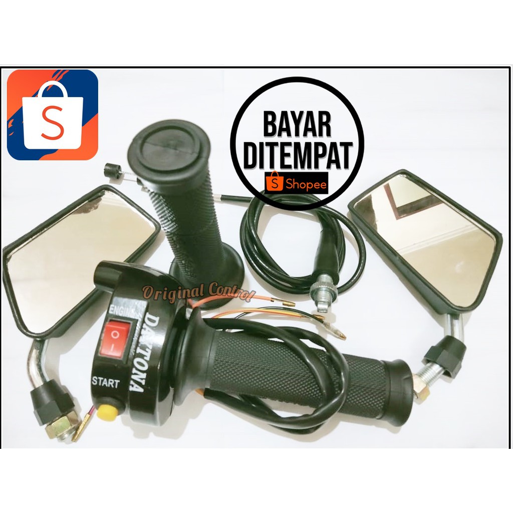 Gas spontan daytona 2 tombol + spion standar RX king