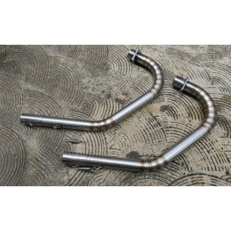 Leher Knalpot CB GL Megapro Tiger Full Stainless Cacing. Pipa Leher Gulu Banyak