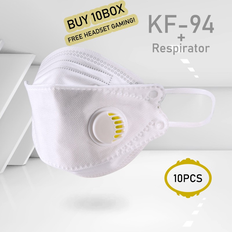 Masker Gradasi KF94 Korea 4ply Earloop/Masker Kf 94 Putih/Kf 94 Earloop Masker KF94 Warna Masker Korea Isi 10pcs Masker Gradasi