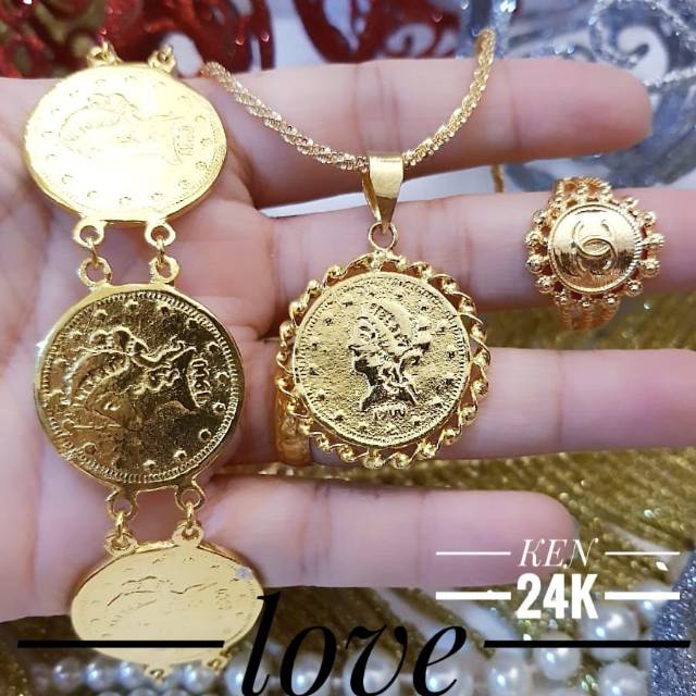 Xuping set perhiasan lapis emas 24k 0426k