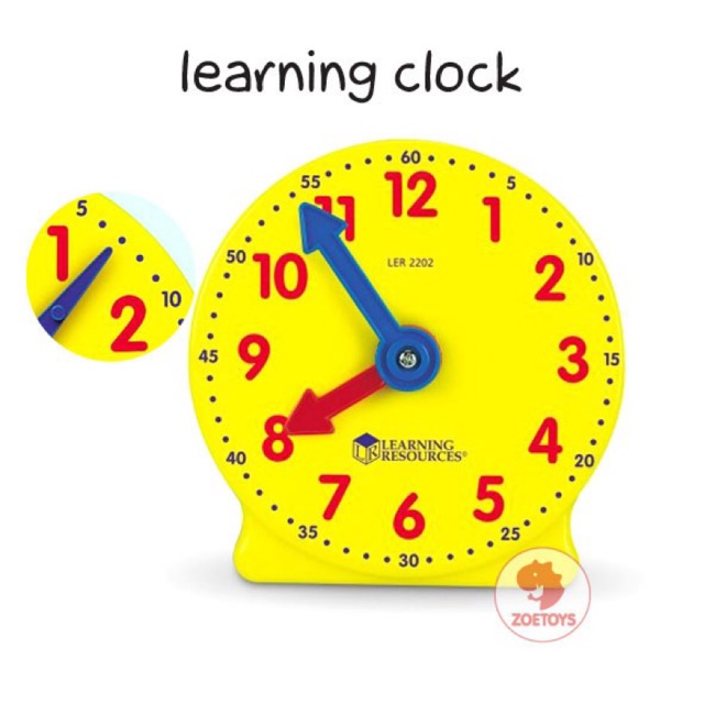 Zoetoys Montessori Learning Clock | Jam Gear Manual Anak Putar Belajar Hitung Waktu Time Toy