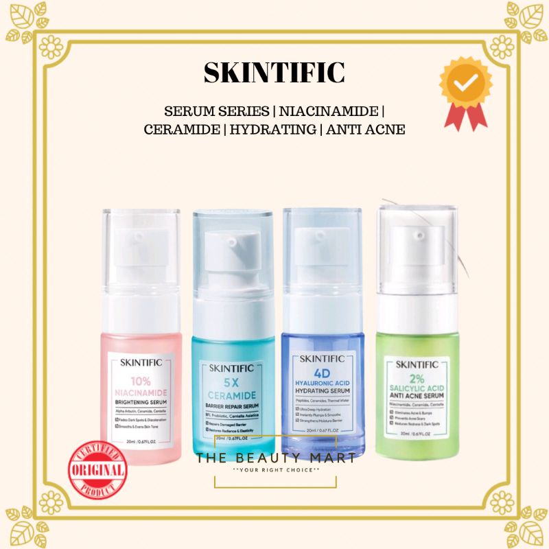 SKINTIFIC Serum Series | 4D Hyaluronic Acid Hydrating Serum | 10% Niacinamide Serum | Ceramide Barrier Repair Serum | Salicylic Acid Anti Acne Serum