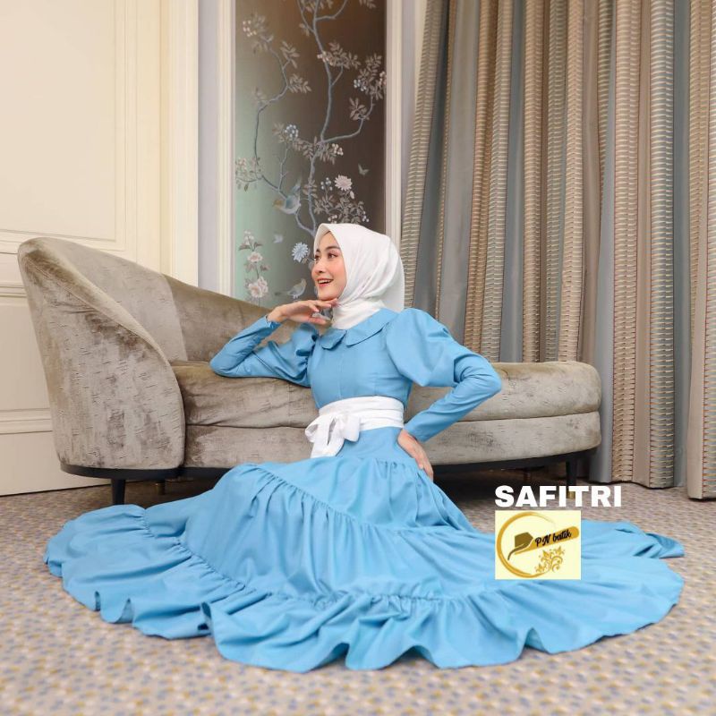 PN SAFITRI DRESS GAMIS POLOS PREMIUM IED SERIES EID BIG SIZE JUMBO LD 115 BIG SIZE JUMBO BUSUI FRIEN