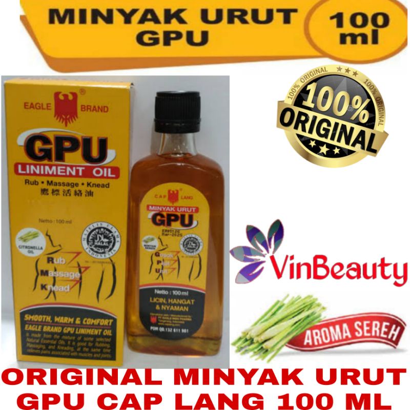 ORIGINAL CAP LANG MINYAK URUT GPU 100 ML / MINYAK GOSOK PIJAT URUT GPU 100ML