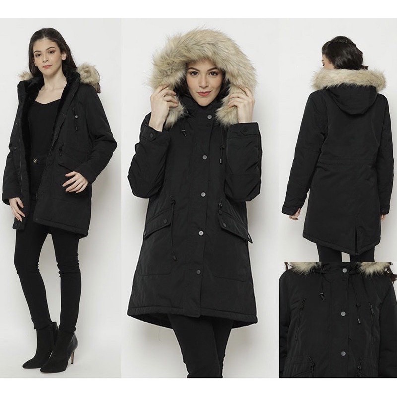 ZARA COAT PARKA original acolchada capucha black zara COAT