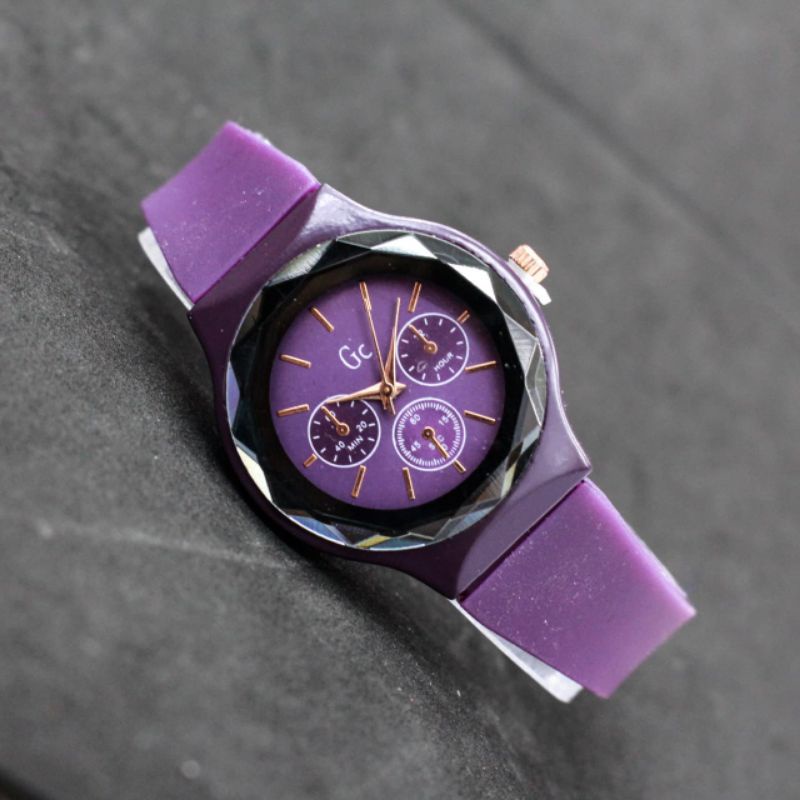 JAM TANGAN WANITA CEWEK FASHION GC SILICONE RUBBER WARNA MURAH