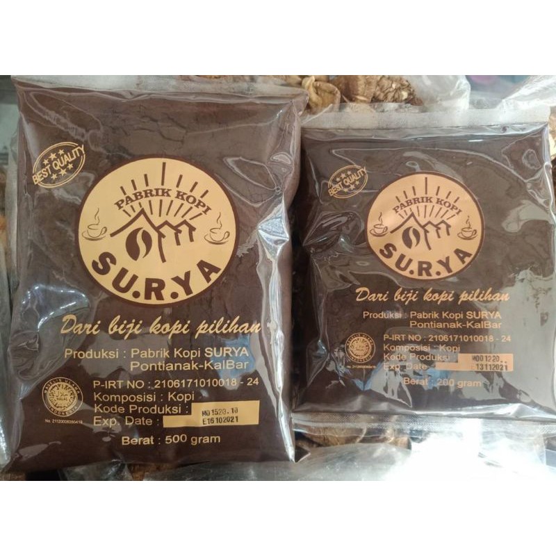 

(500g) Kopi SURYA Khas Pontianak / Kopi Bubuk Asli / Kopi Robusta / Kopi Kampung Legendaris Kalimantan Barat / Coffee Powder