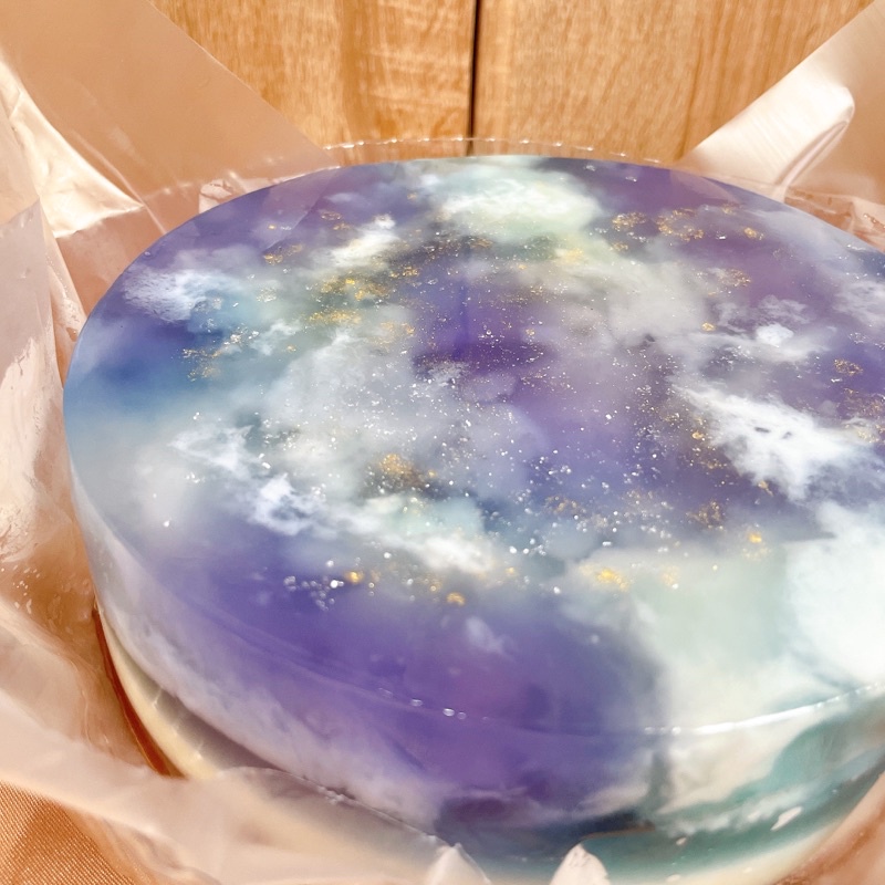 

galaxy pudding - telang & rosela pudding