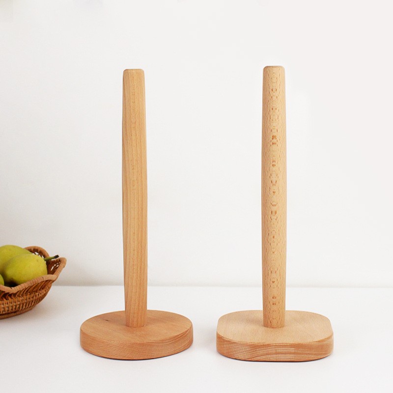 Plain wooden Kitchen towel Paper holder / tempat tissue gulung