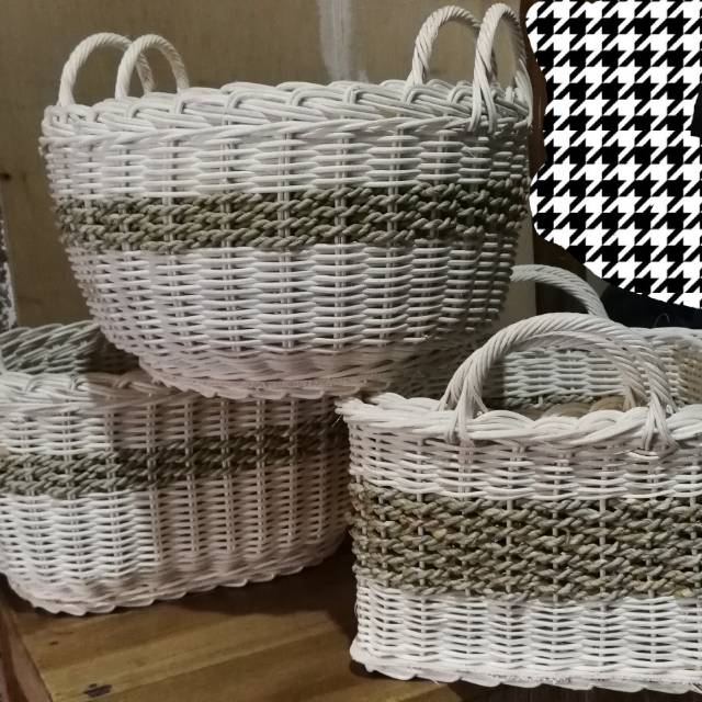 Keranjang rotan seagrass hantaran parcel set