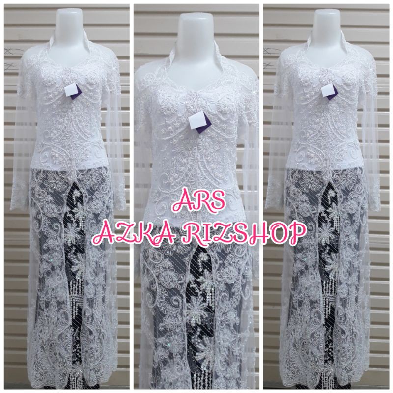 set kebaya akad nikah kerah sunda semata kaki