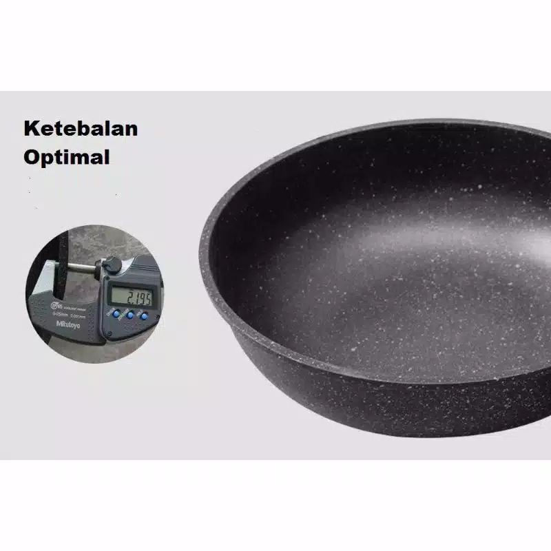 Sunhouse SBDS30 Marble Frying Pan Wok Anti Lengket Hitam 30 cm  batu granit