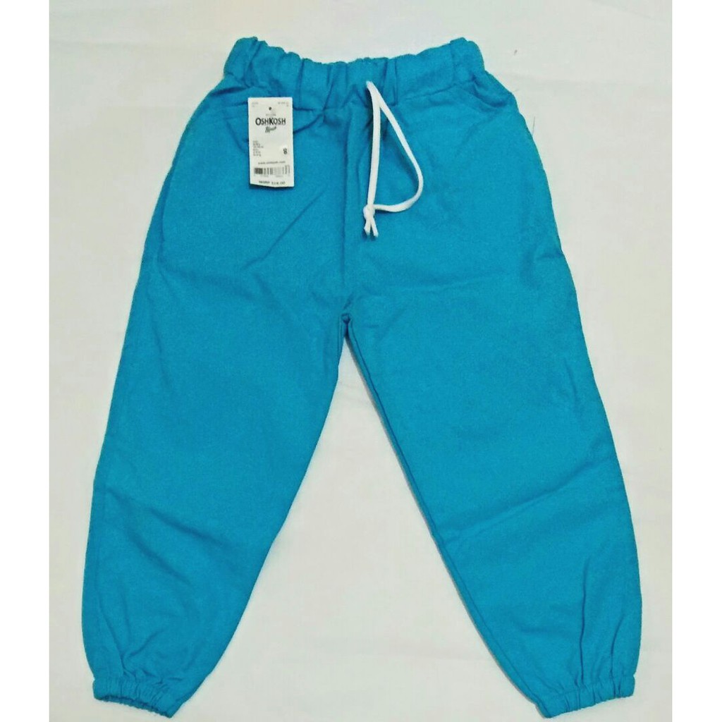 Blue Cotton Jogger Pants Size 8 4 - 5 tahun Tahun Joger Katun Kain Celana Pants Cowo Cewe