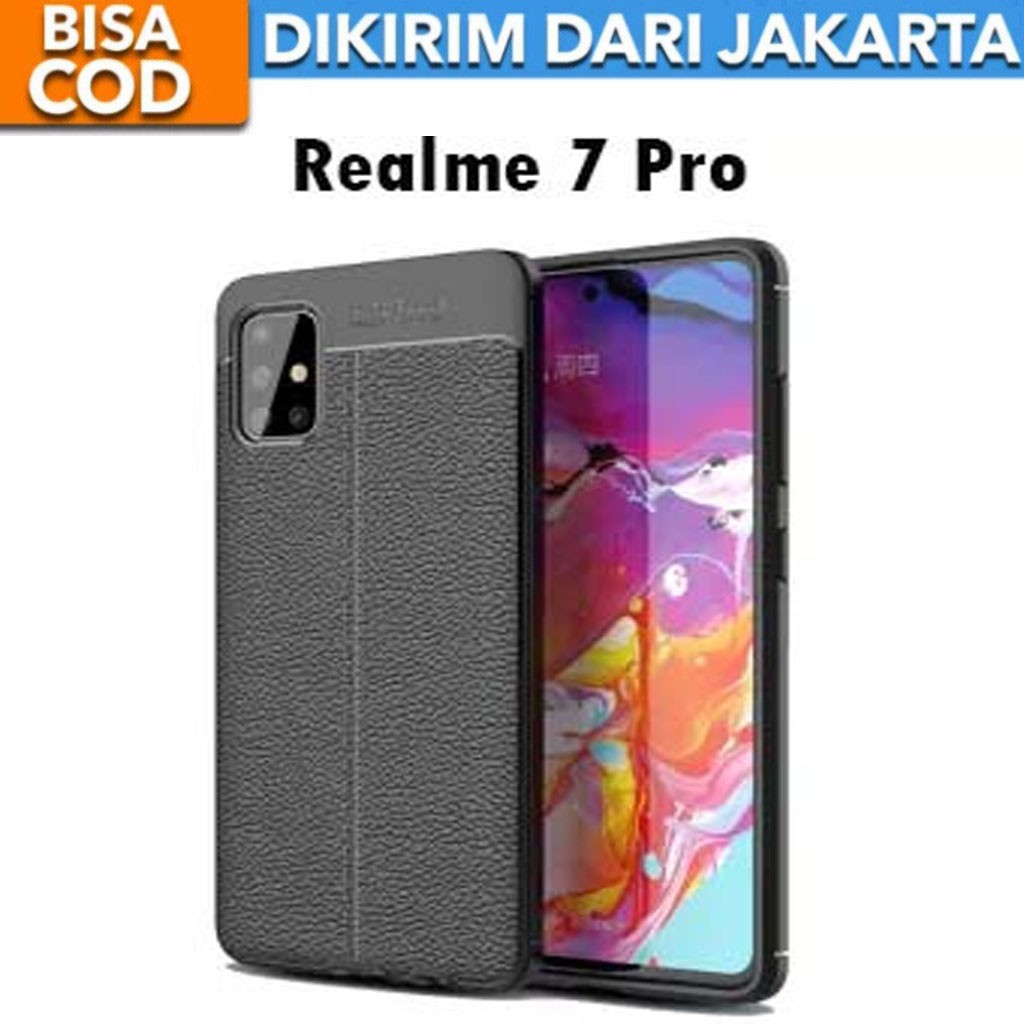 Case Auto Focus Realme 7 Pro Leather Experience SoftCase Slim Ultimate / Casing Kulit