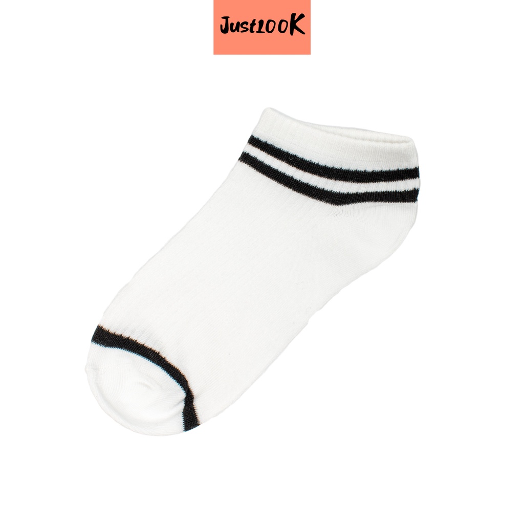 JustLook Kaos Kaki Ankle Garis 2in1 Model Semata Kaki - Kaos Kaki Ankle Import High Quality-2