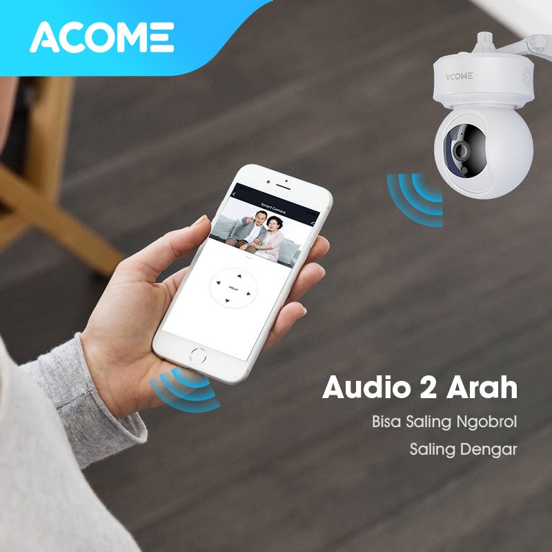 ACOME Smart Camera CCTV Audio FULL HD 1080P Kamera No Blind Spot 2 Arah Dalam Ruangan Garansi Resmi APC03/APC05/APC01