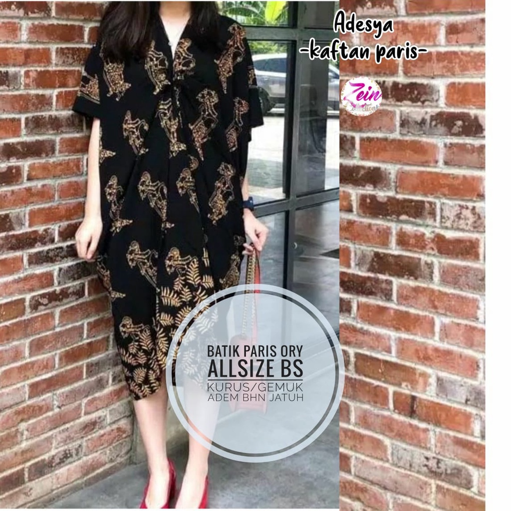 Kaftan paris asimetris batik solo