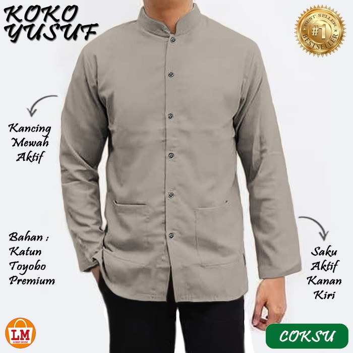 TERMURAH TERLARIS Baju Muslim Pria KOKO YUSUF KATUN Lengan Panjang TERBARU LMS 25749-25755