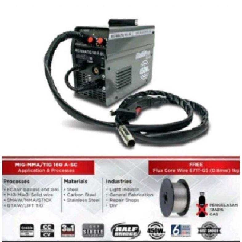 MESIN LAS MIG 160MESIN LAS 160 MULTIPRO INVERTER MELDER MIG -TIG MMA 160 IGBT