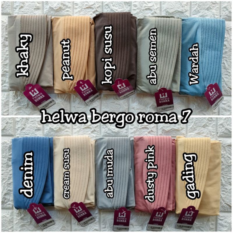 (Helwa Hijab) BERGO ROMA 7 •jilbab instan spandex balon premium•jilbab instan pet busa