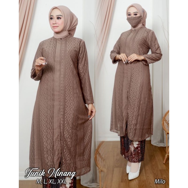 TUNIK MINANG // BAHAN BRUKAT MALIKA NON GLITER // By Lefi Choto