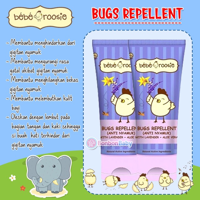 Telon cream Bebe Roosie bugs repellent 60gr ( satuan )