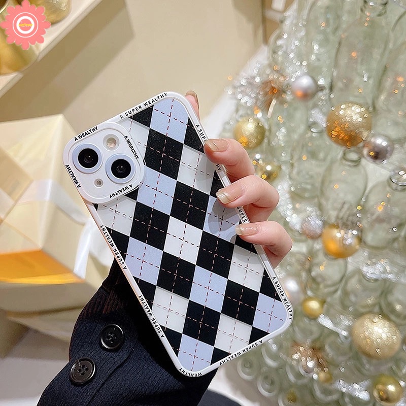 Soft Case TPU Transparan Motif Kotak-Kotak Untuk Xiaomi Redmi Note 10 10s 10pro 11 11s 11pro 8 9 9s Note9pro 9 9T 9A 10 10C 9C POCO X3Pro Nfc M3Pro