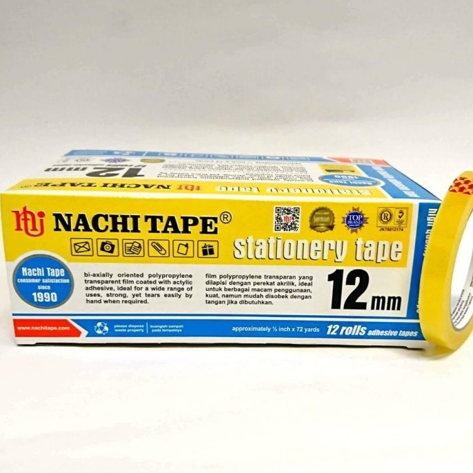 Isolasi 12mm Nachi Cellotape Selotip Nachi box per pc