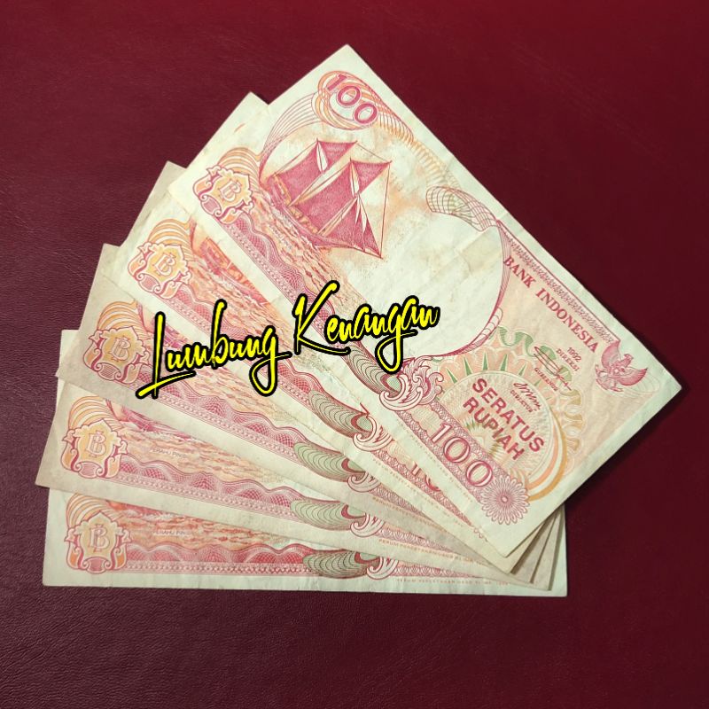 uang kuno 100 Rupiah perahu pinisi tahun 1992