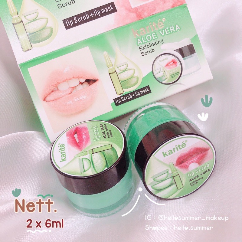 [ORI THAILAND] Kiss Beauty Aloevera Lip mask &amp; Lip scrub