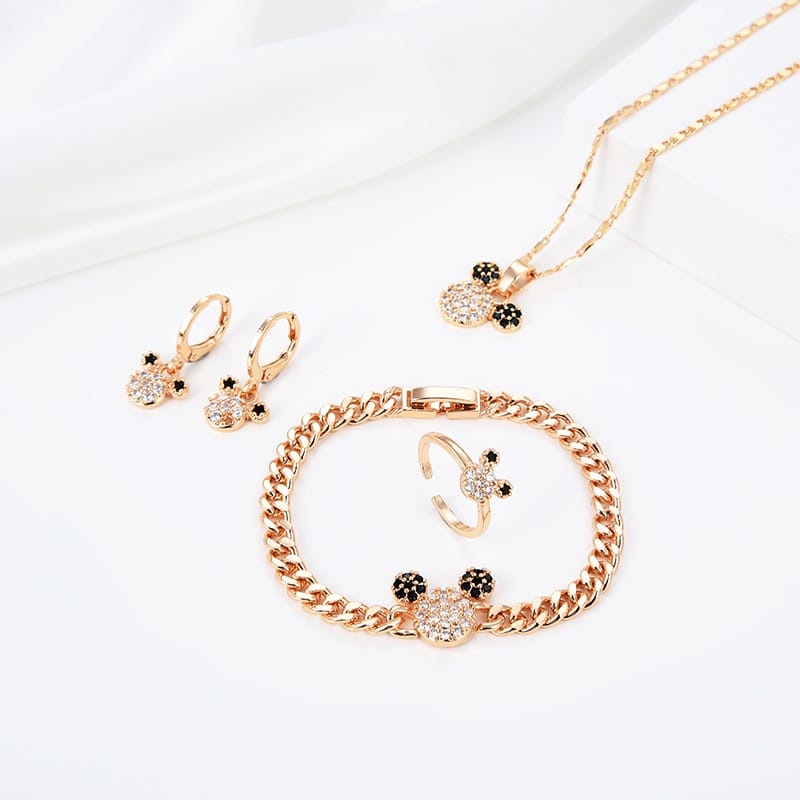 satu set Aksesoris Anak Perempuan Kalung Anting Gelang Set Perhiasan Anak Satu Set Kalung Anting Anak