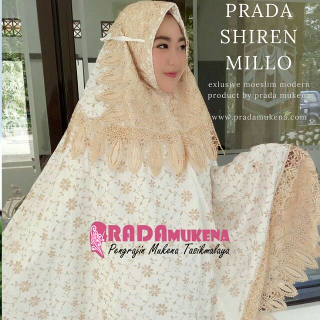 (promo) mukena prada shiren(original)+swarovski